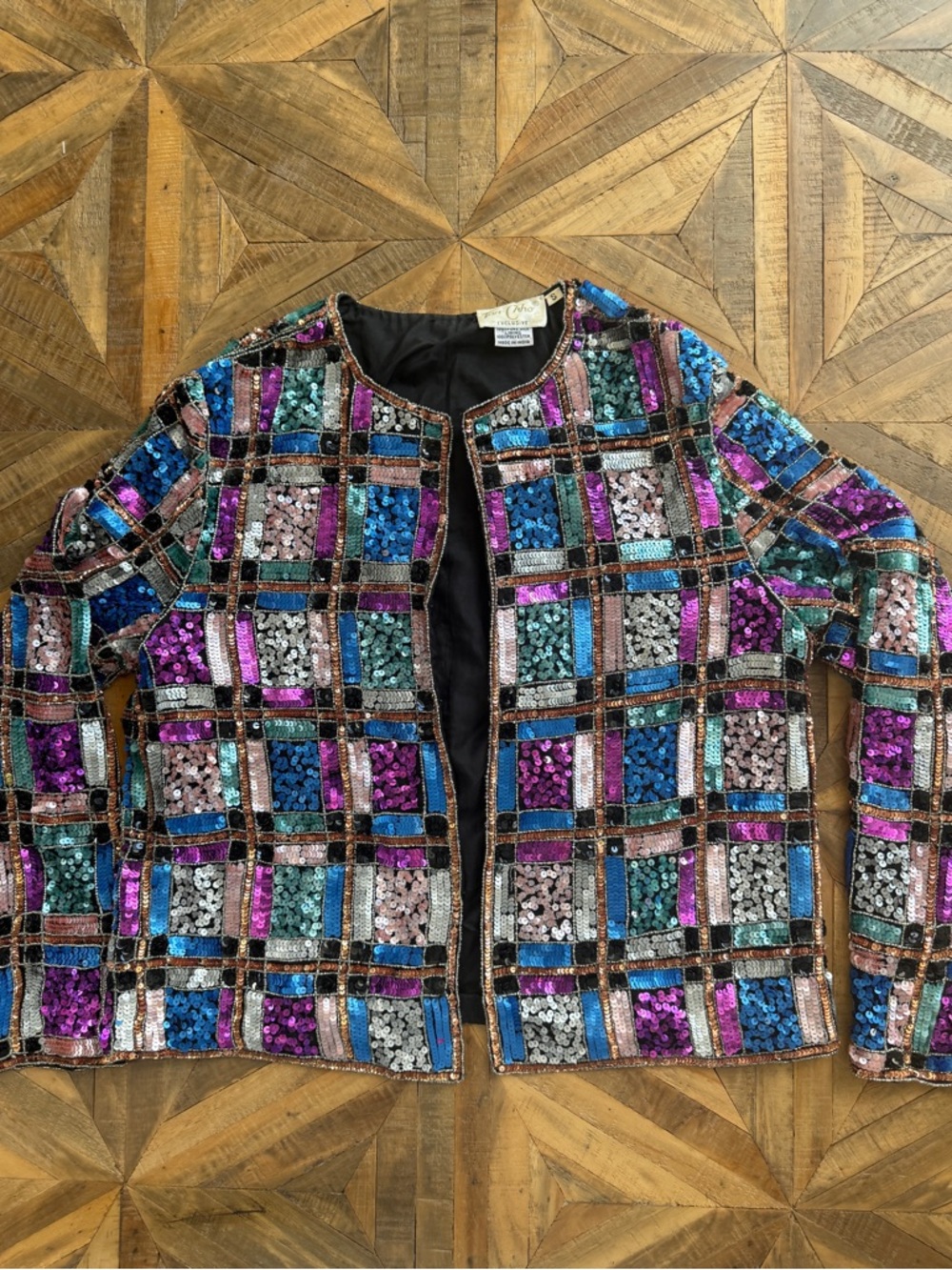 Iconic Vintage 80s Sequin Jacket - Multicolor Sequin Silk